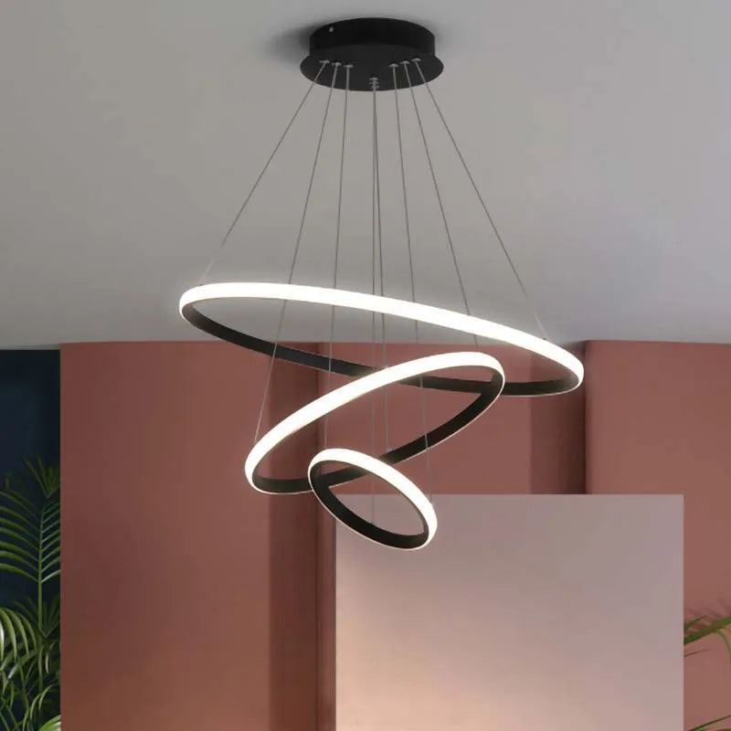 Lampadario moderno per sala da pranzo, oro, bianco o nero – dettaglio 4