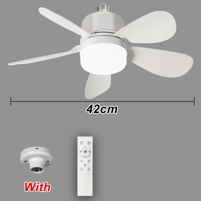 Ventilatore da soffitto 2 in 1 da 16 pollici con luce Ventilatore con telecomando Luci dimmerabili Presa E27 – foto 8