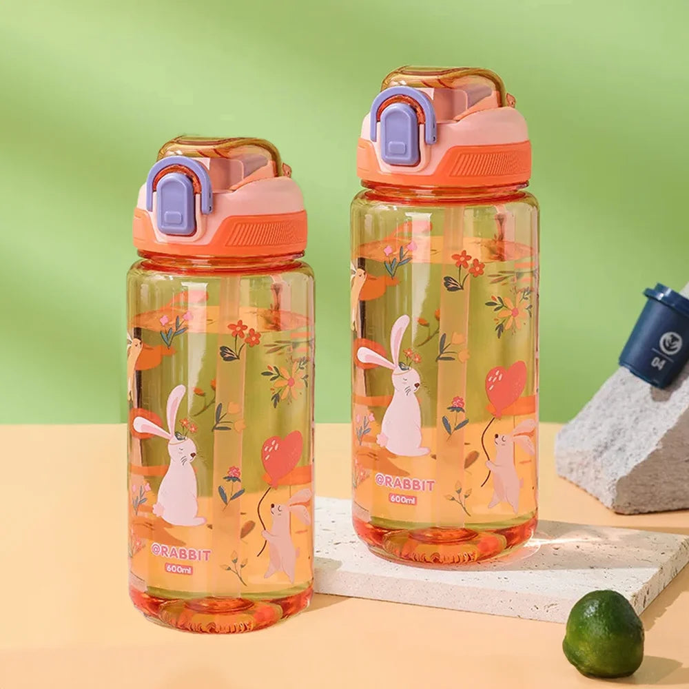 Borraccia per Bambini con Cannuccia e Blocco, 600 ml – foto 8