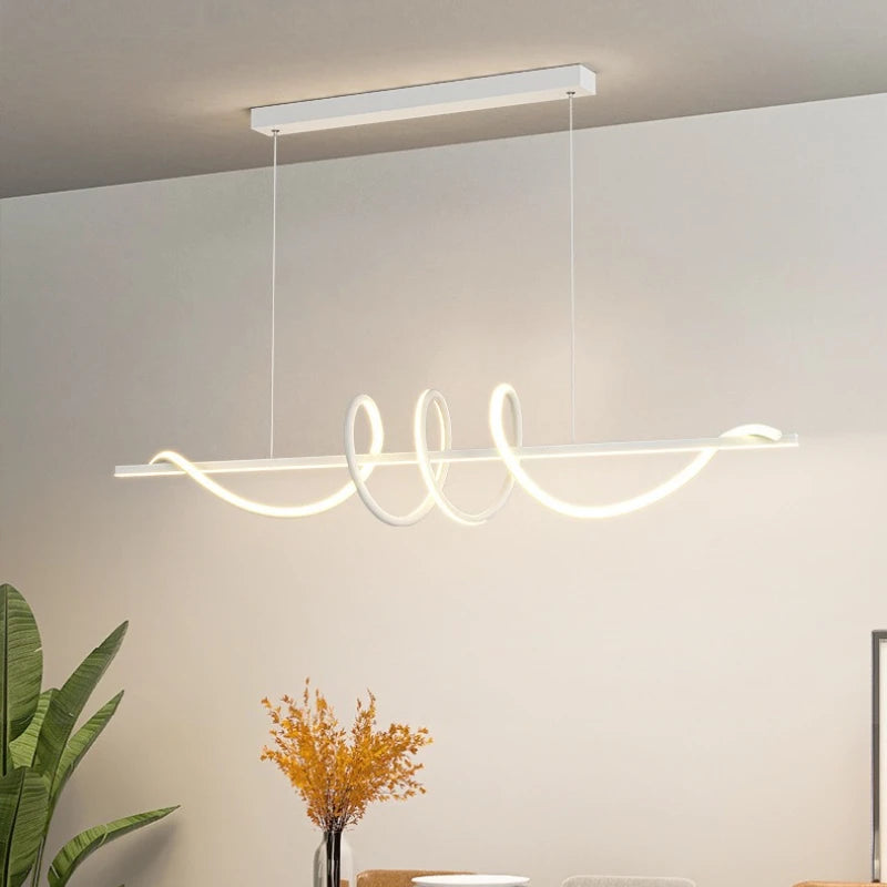 Lampada a sospensione lineare 100 o 120 cm per tavolo da pranzo – dettaglio 6