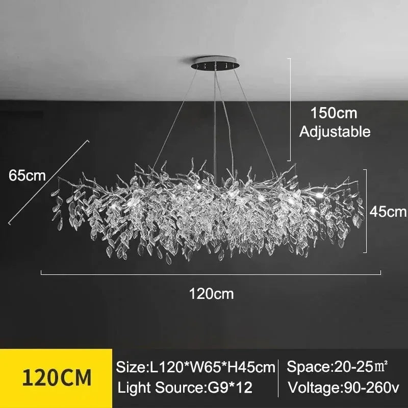 Lampadario moderno di lusso a soffitto in cristallo Lampada a sospensione a led Sala da pranzo Soggiorno – foto 7