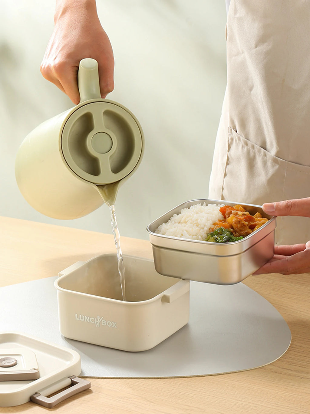 Set di Contenitori Bento Termici in Acciaio Inox