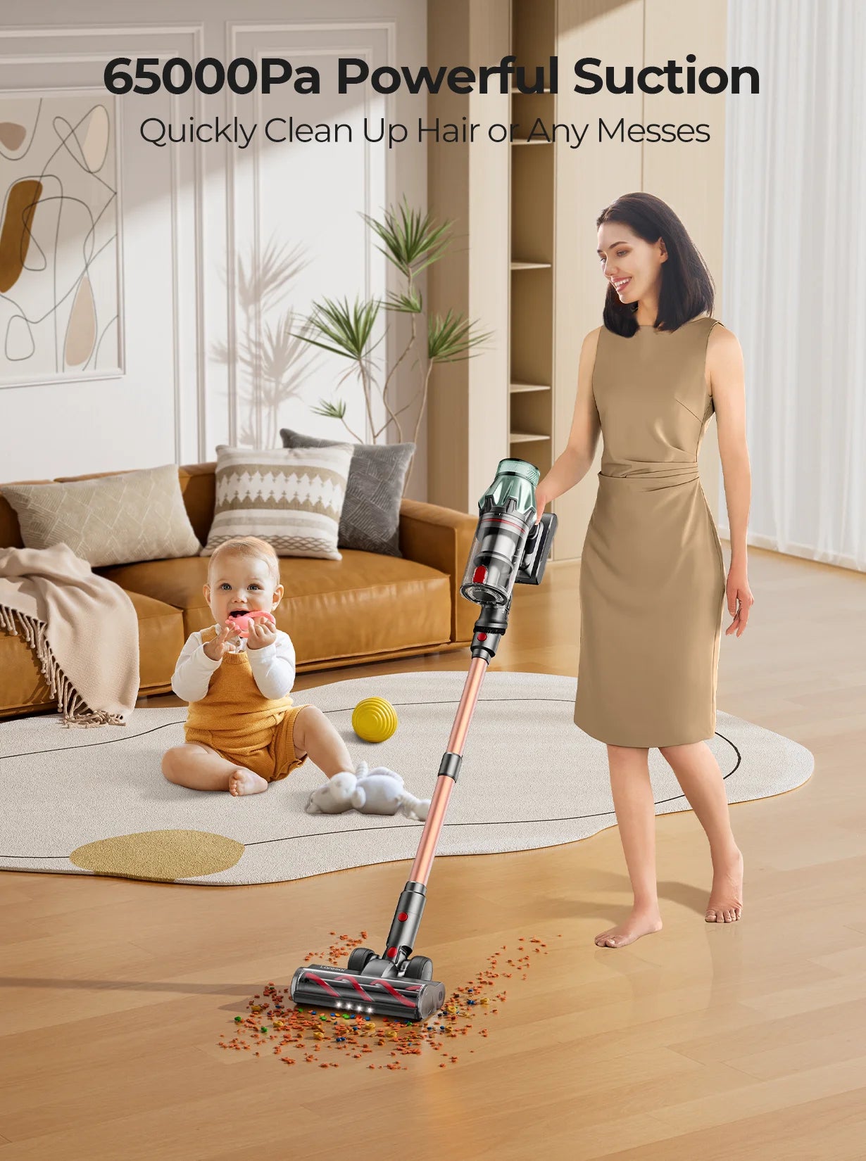 Aspirapolvere senza fili palmare, 600 W, tubo lungo per divani – dettaglio 1