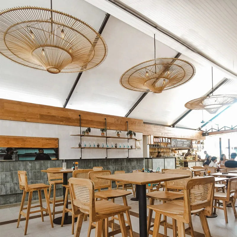 Lampadario in rattan intrecciato, da D60 a D130 cm – dettaglio 2