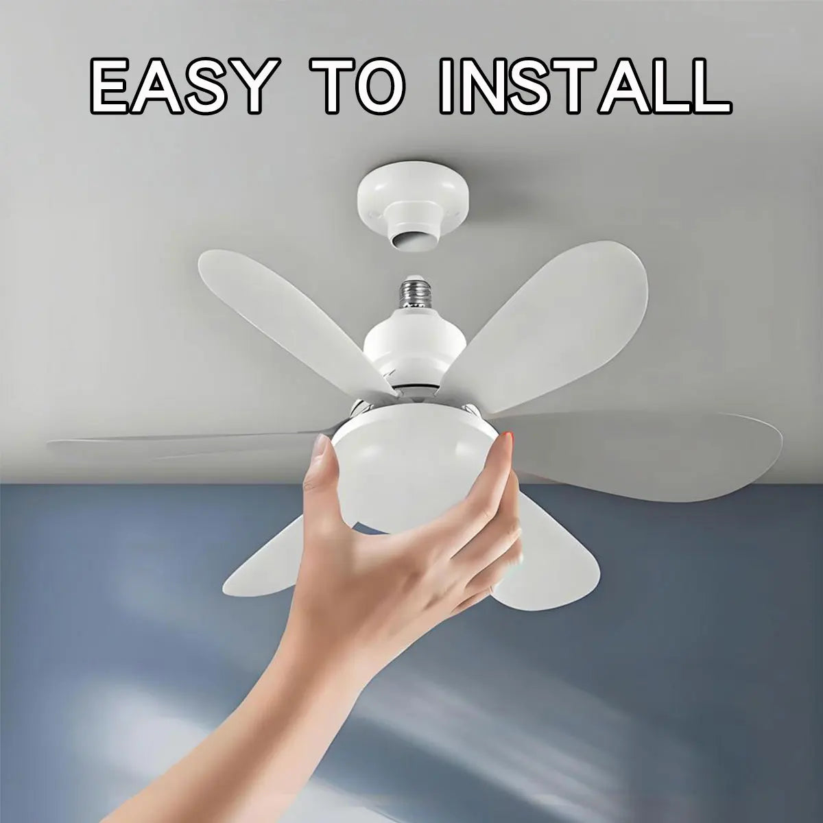 Lampada Ventilatore da Soffitto LED E27 con Telecomando 30W 40W, Funzione Dimmerabile, Adatta per Soggiorno – foto 6