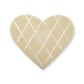 Segna appunti cuore tessuto beige