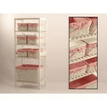 Scaff.4p 7cestini legno bianco fod rosa