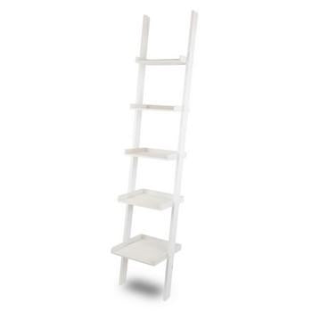 Scaff/scala 5 ripiani bianca, 37x32x180 cm