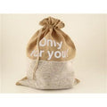 Sacco grande in juta con pizzo Only for you (kit da 5)