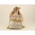 Sacco in juta medio con pizzo Only for you (kit da 5)