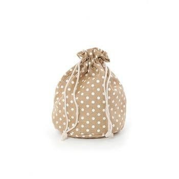 Sacco per panettone in juta a pois bianchi (kit da 10)