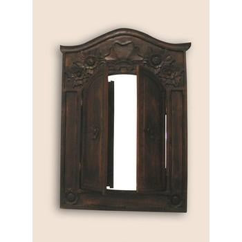 Specchio con cornice in legno intagliato, 100x70 cm