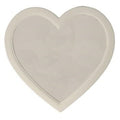 Specchio a cuore in legno bianco