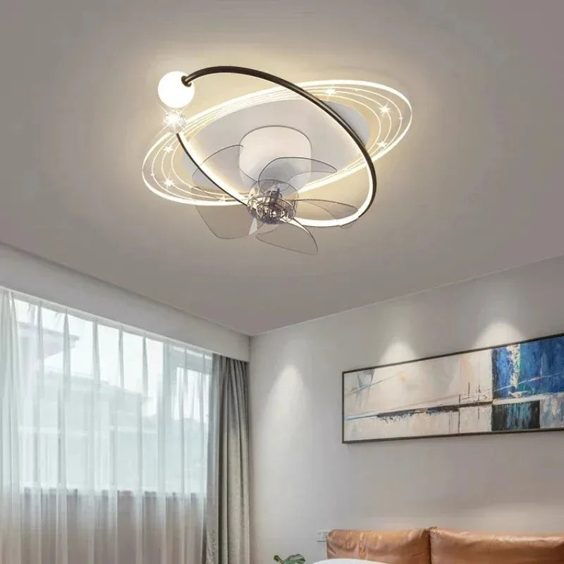 Ventilatore da soffitto a pale retrattili con luce, stile nordico – dettaglio 4