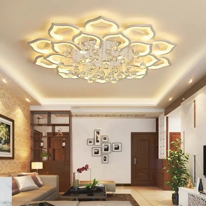 Lampadari moderni a soffitto in cristallo per soggiorno Lampada da camera da letto Cucina Lustre