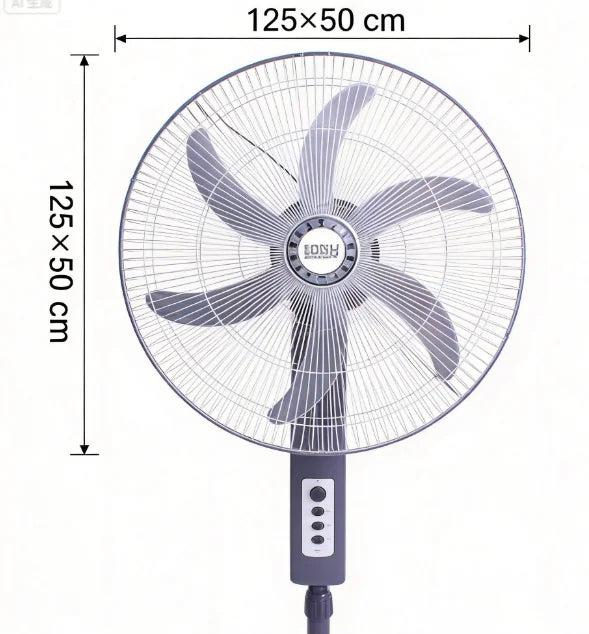 Ventilatore a piantana con 5 pale in metallo e 3 velocità – dettaglio 6