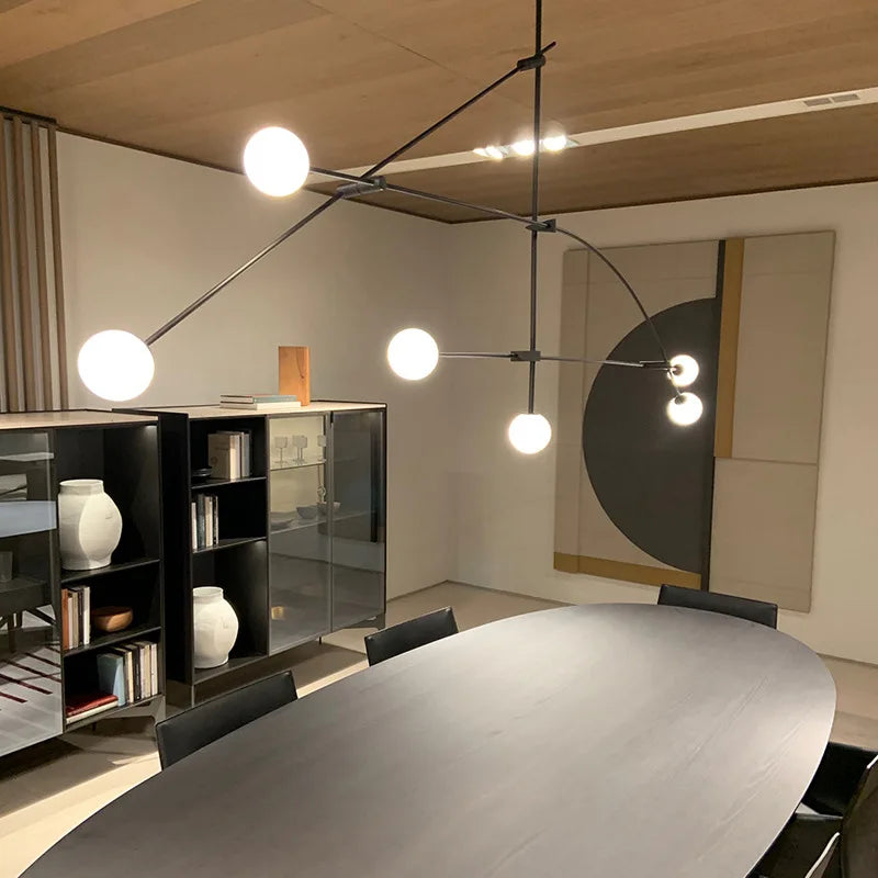 Lampada a sospensione multipla nera, 120 o 135 cm – dettaglio 2