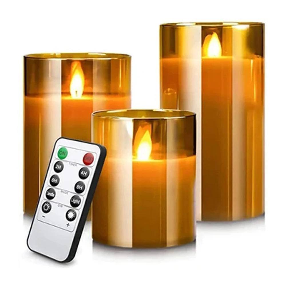 Set di candele LED in acrilico con telecomando e timer