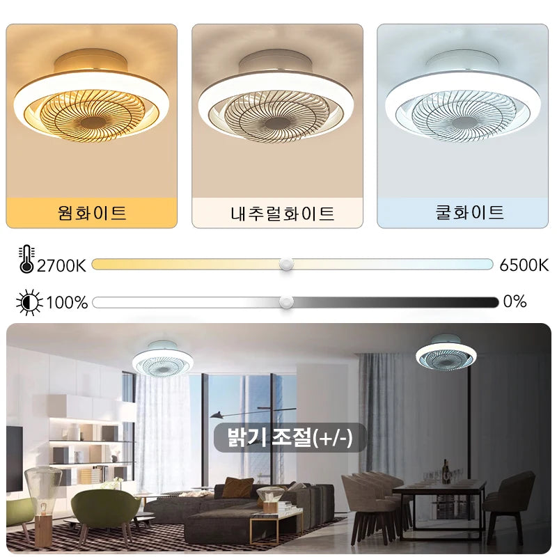 Ventilatore da soffitto a LED con luci, facile da smontare e pulire, silenzioso e intelligente, per camera da – foto 3