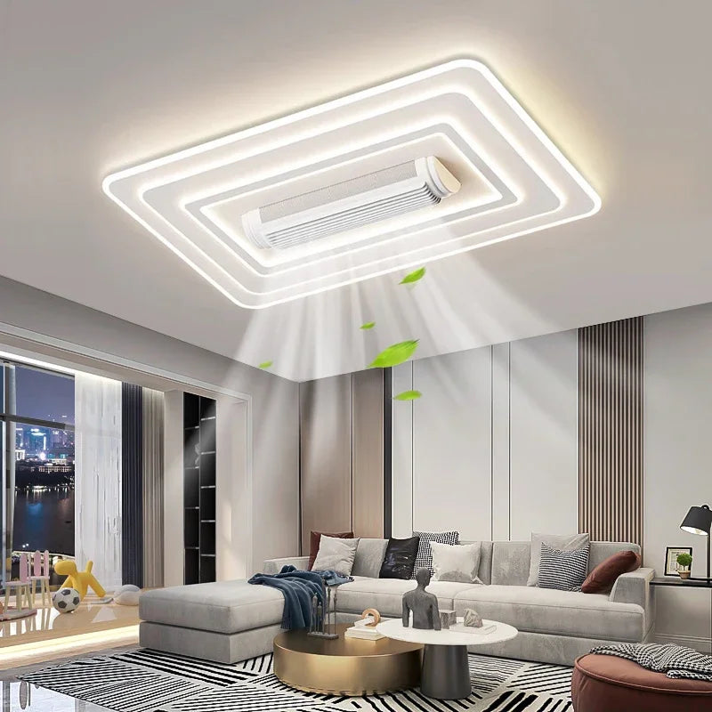 Ventilatore da Soffitto Invisibile Senza Pale con Luce LED, Telecomando Intelligente per Camera da Letto e