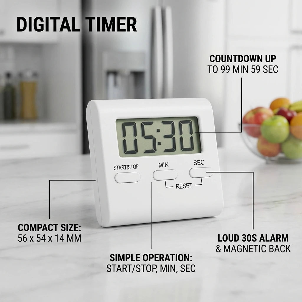 Timer da cucina digitale magnetico con conto alla rovescia – dettaglio 4