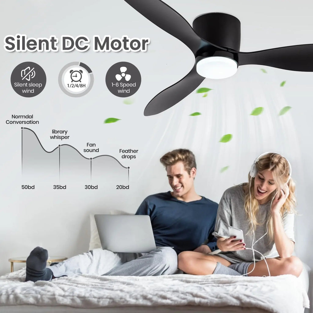 IRALAN Ventilatore da Soffitto Con Luce Scelta a 6 velocità Motore DC Reversibile 3CCT con telecomando – foto 4