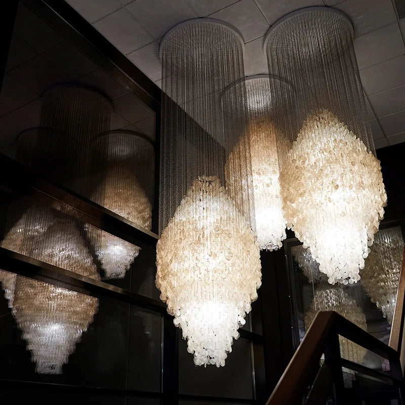 Lampadario a conchiglia per soffitti alti, 40 o 60 cm