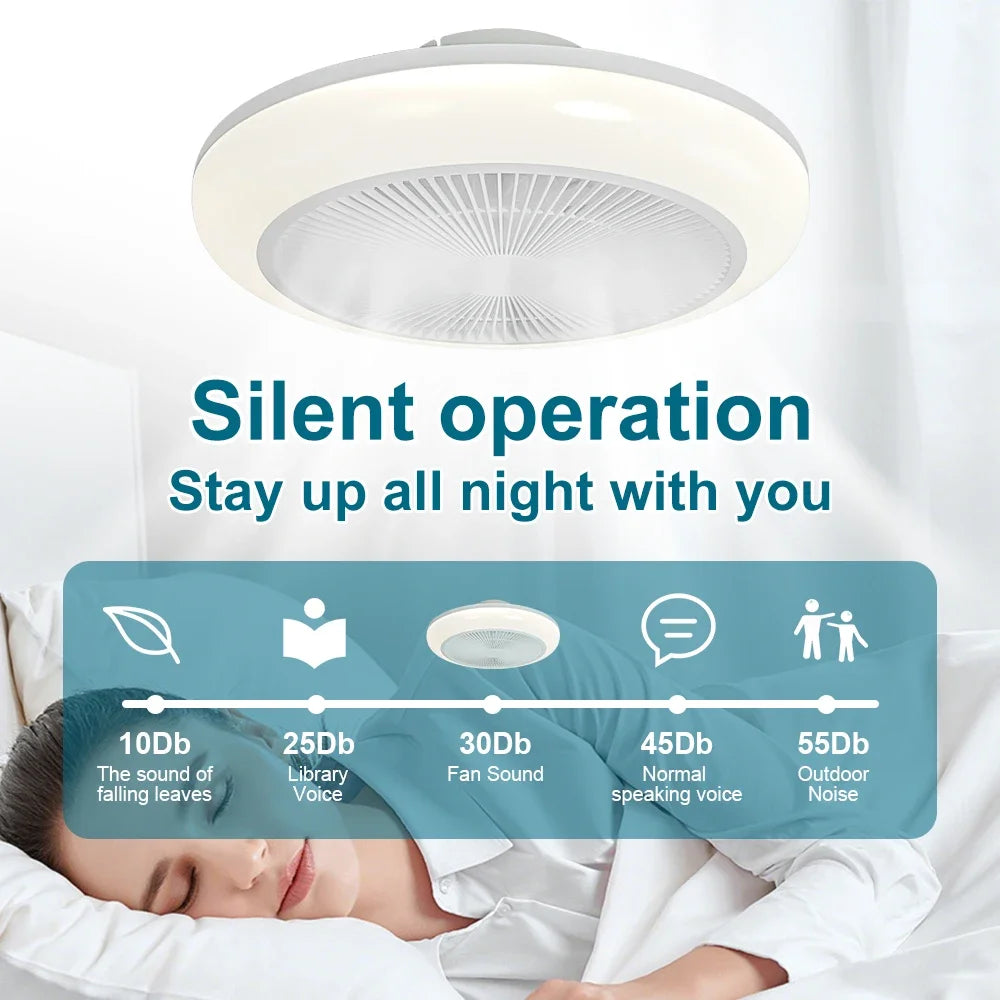 Ventilatore da soffitto a LED con luci, dimmerabile con telecomando, luci decorative per camera da letto e – foto 4