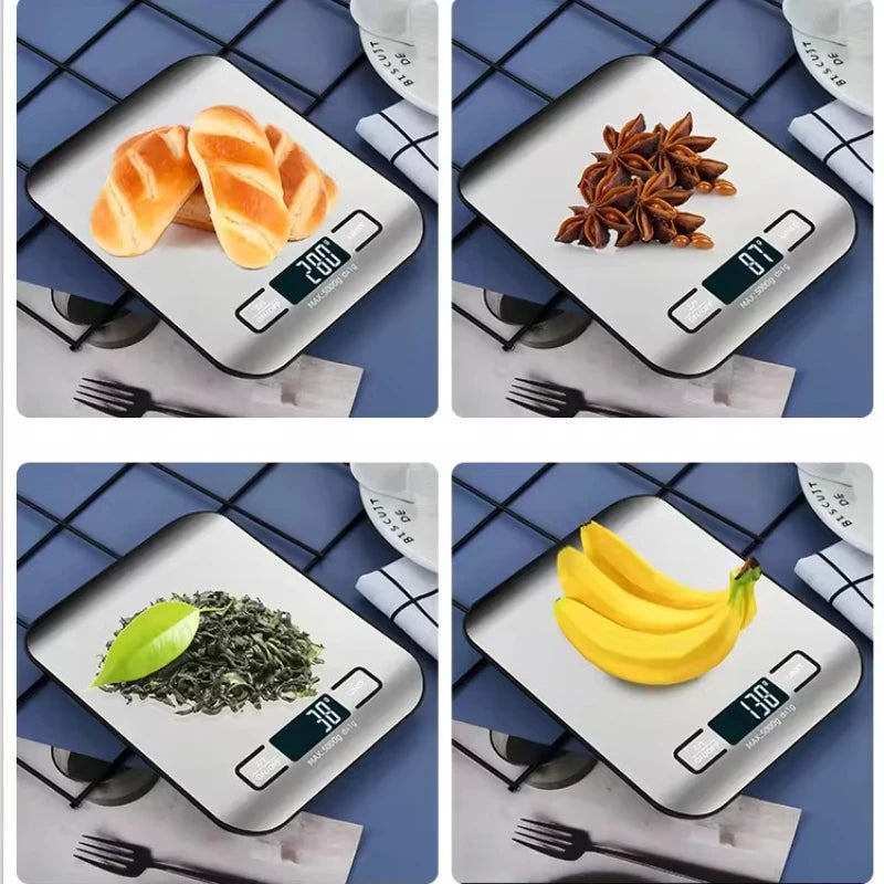Bilancia da cucina digitale 5 kg/1 g in acciaio, display LED – dettaglio 4