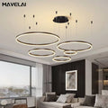 Lampadario LED ad anelli circolari, da 1 a 5 anelli, 40-80 cm