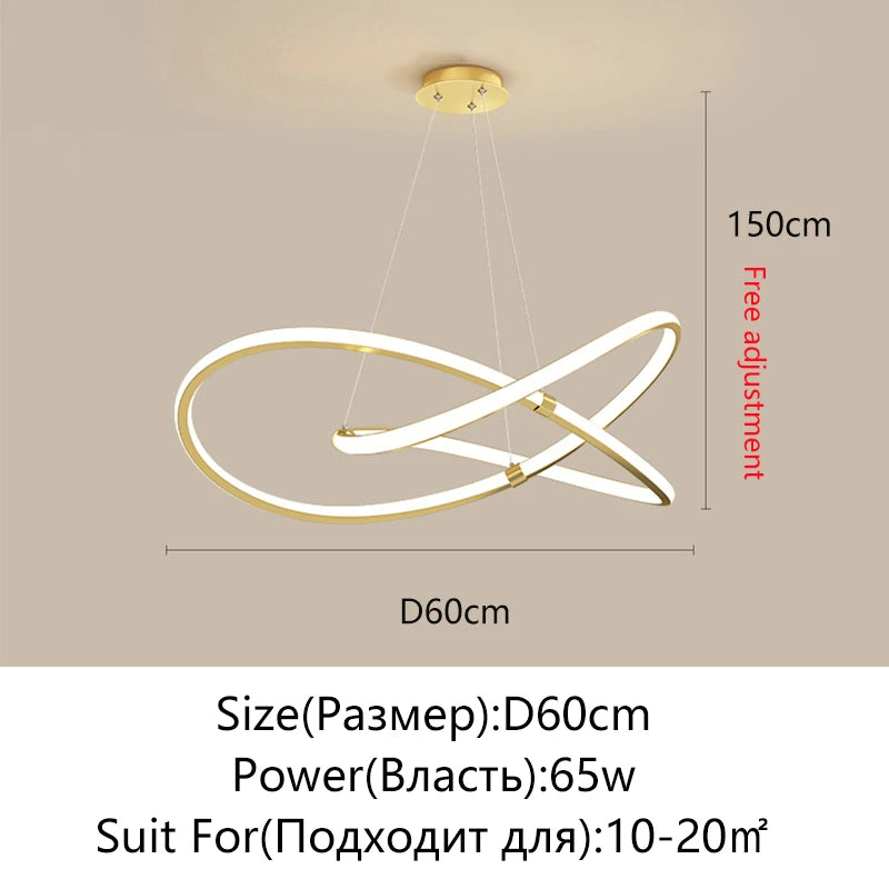 Lampadario moderno a LED per soggiorno, sala da pranzo, camera da letto, cucina, illuminazione domestica – foto 10