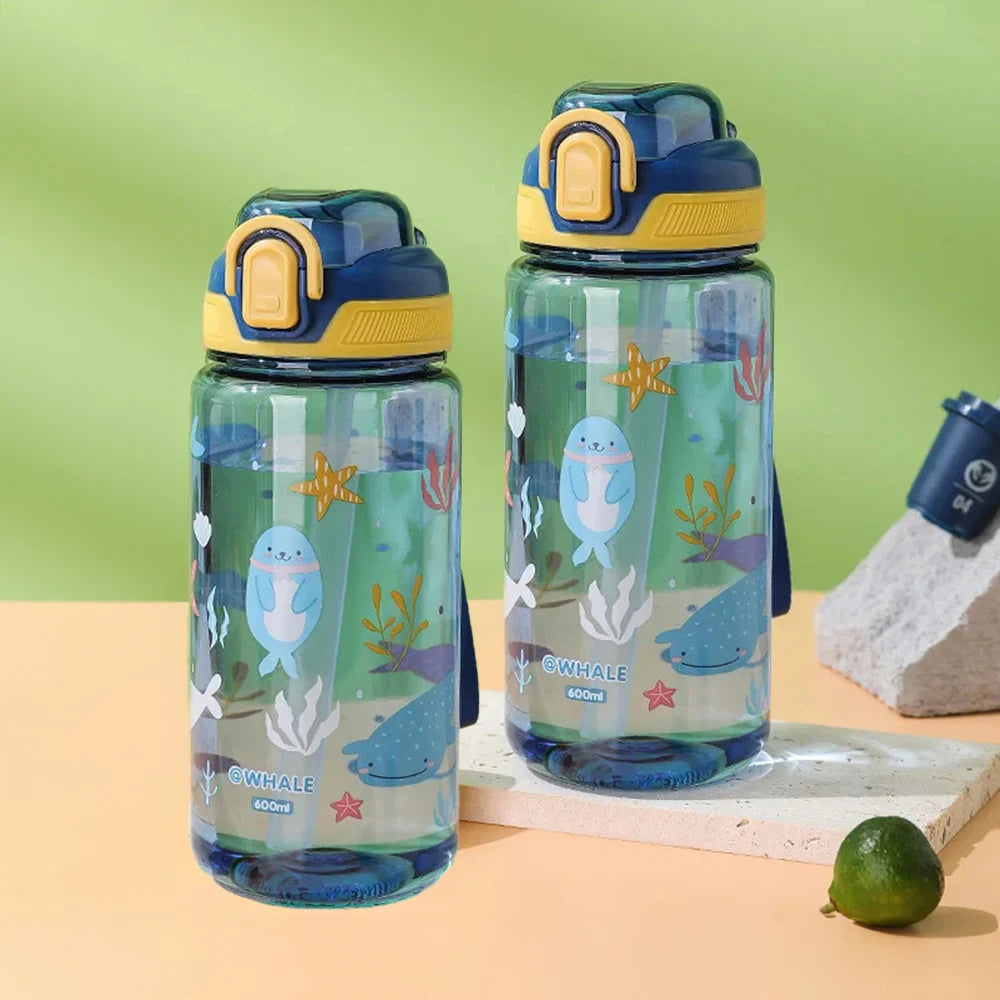 Borraccia per Bambini con Cannuccia e Blocco, 600 ml – foto 7