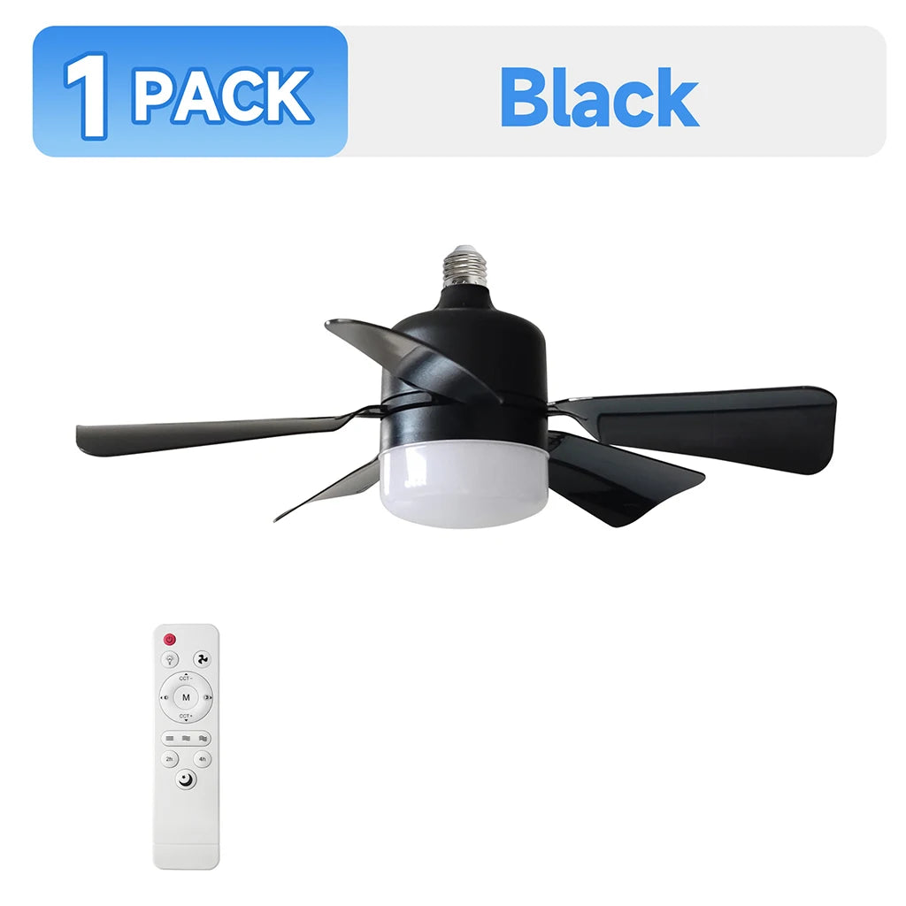 Confezione da 1/2 Pezzi: Ventilatore da Soffitto con Luce LED da 30W, Telecomando e Dimmer, Base E27, Ideale – foto 8