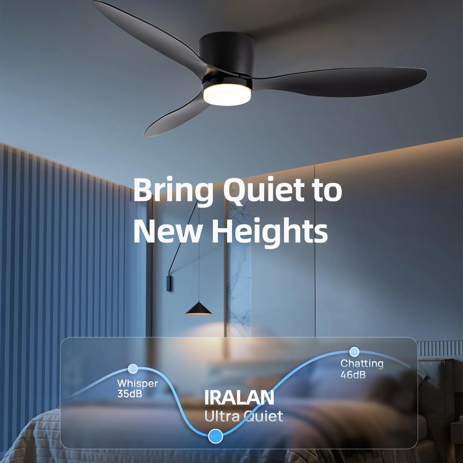 Ventilatore da soffitto a basso profilo 42 o 52 pollici con luce – dettaglio 3