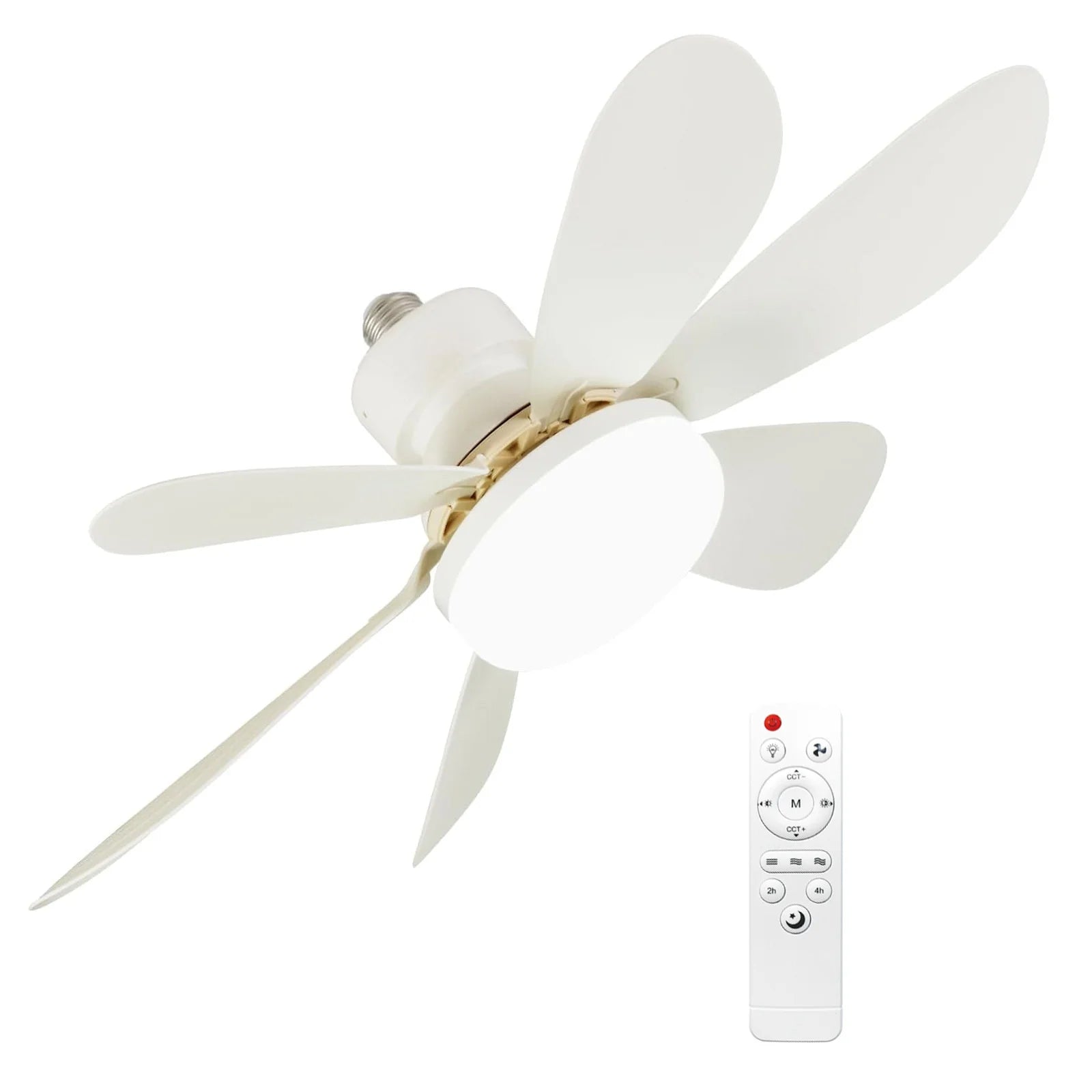 Ventilatore da Soffitto LED E27 con Telecomando, 40W, Funzione Dimmerabile, Adatto per Soggiorno, Studio e – foto 4