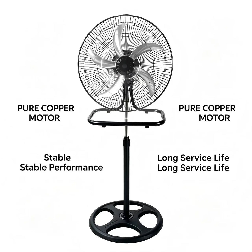 Ventilatore a piantana con 5 pale in metallo e 3 velocità – dettaglio 7