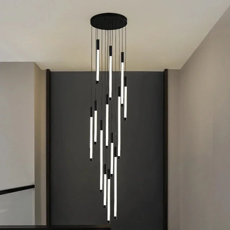 Lampadario LED per scale, 3, 5 o 8 luci, 3 finiture – dettaglio 2