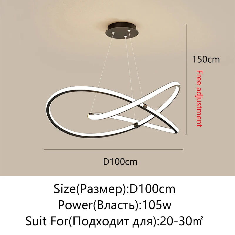 Lampadario moderno a LED per soggiorno, sala da pranzo, camera da letto, cucina, illuminazione domestica – foto 10