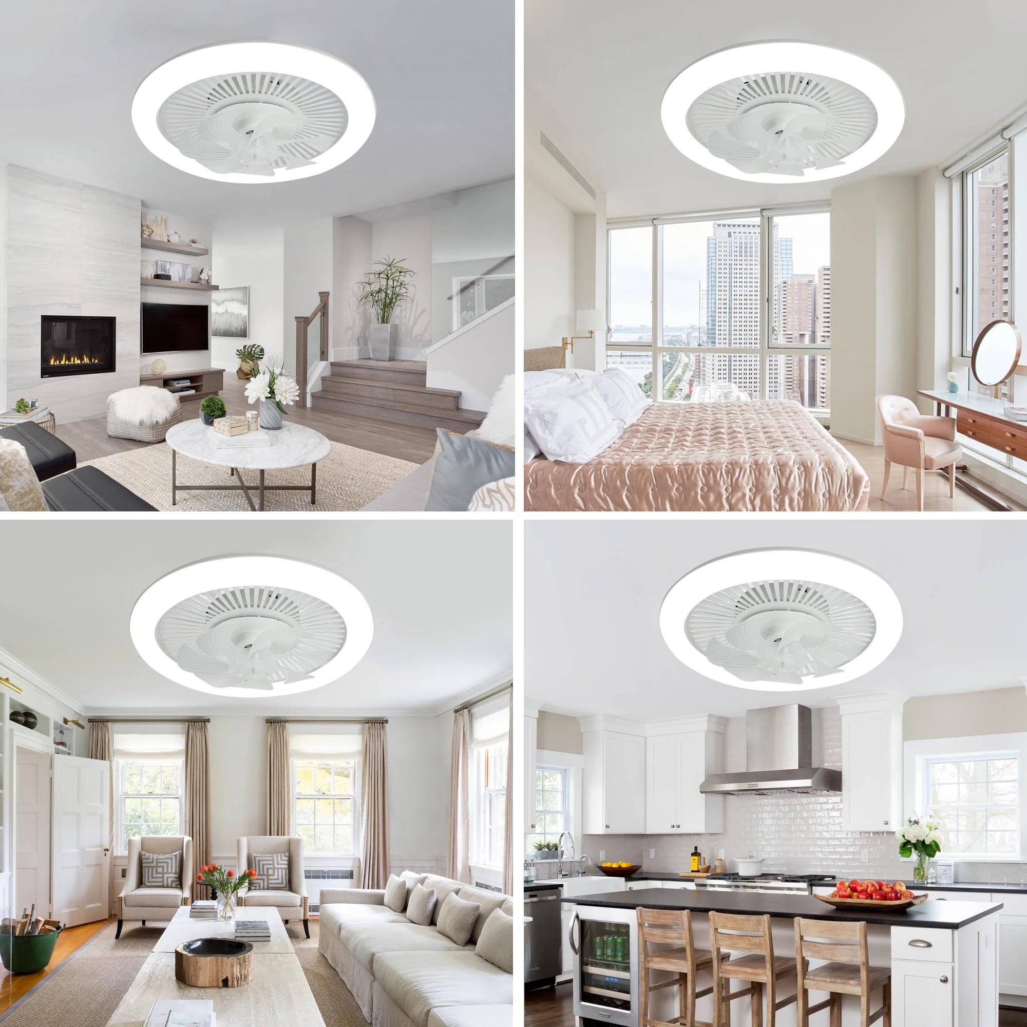 Ventilatore da soffitto 48 cm con plafoniera LED e motore CC – dettaglio 4