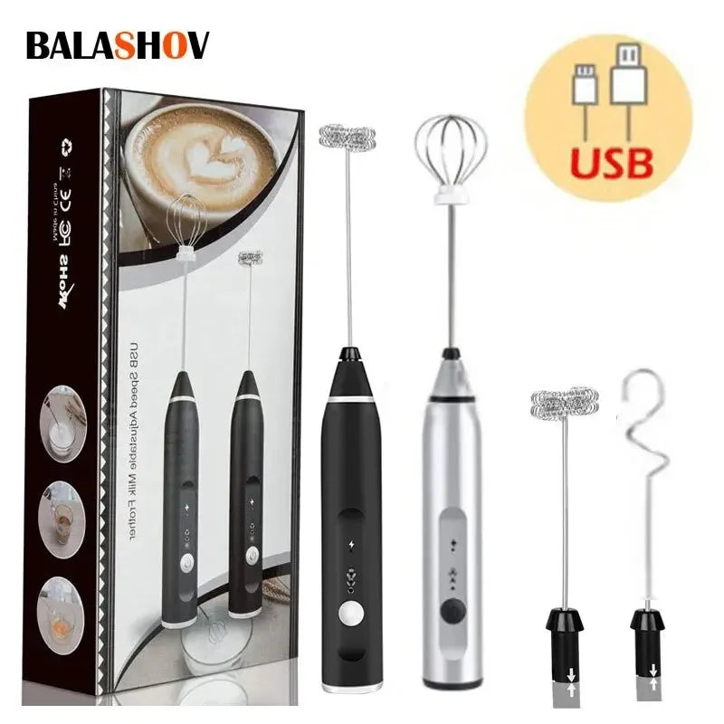 Montalatte elettrico portatile USB con frusta per cappuccino