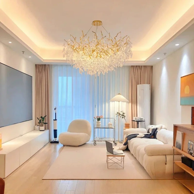 Lampadario moderno di lusso a soffitto in cristallo Lampada a sospensione a led Sala da pranzo Soggiorno – foto 4