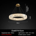 Lampadario LED in cristallo rotondo da 60 cm – dettaglio 8
