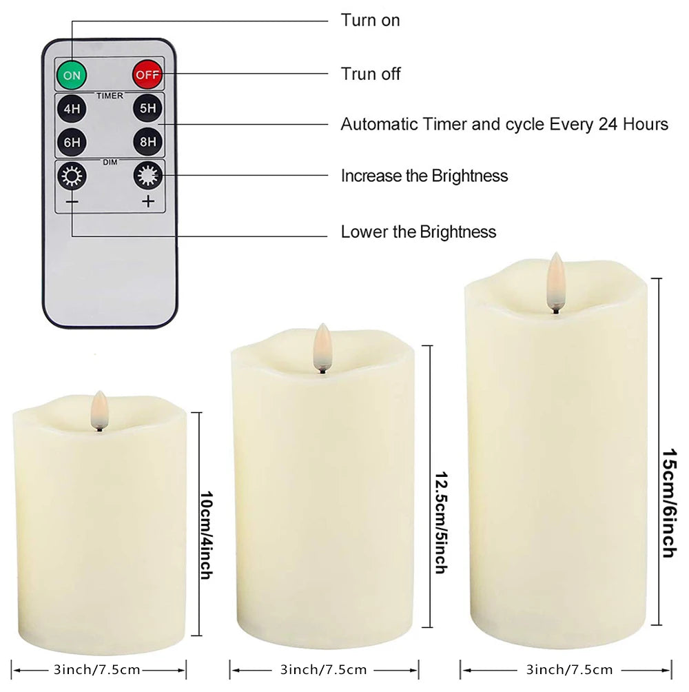 Set di candele LED in acrilico con telecomando e timer – dettaglio 6