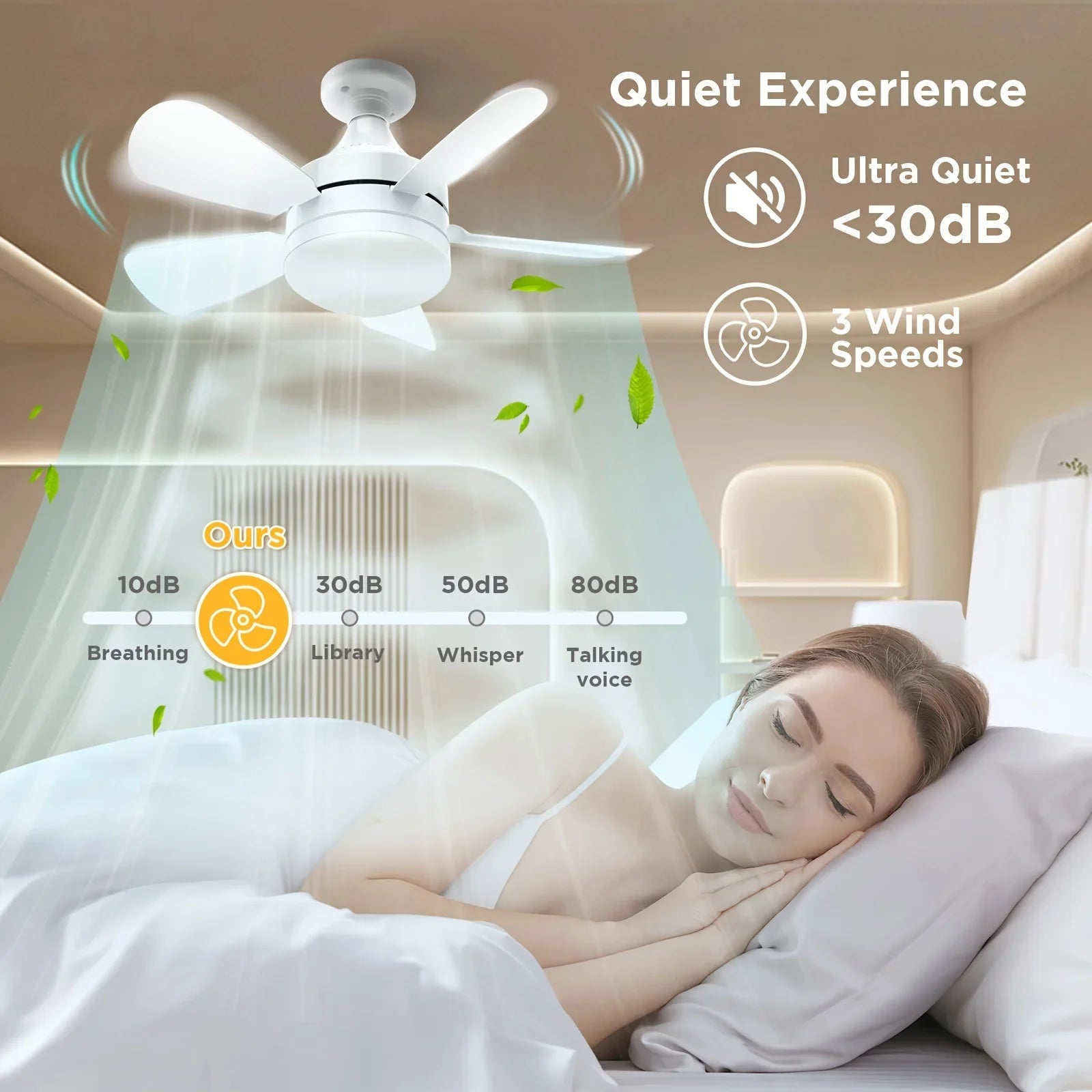 Ventilatore da soffitto a LED con telecomando Lampada a sospensione E27 dimmerabile per soggiorno Studio
