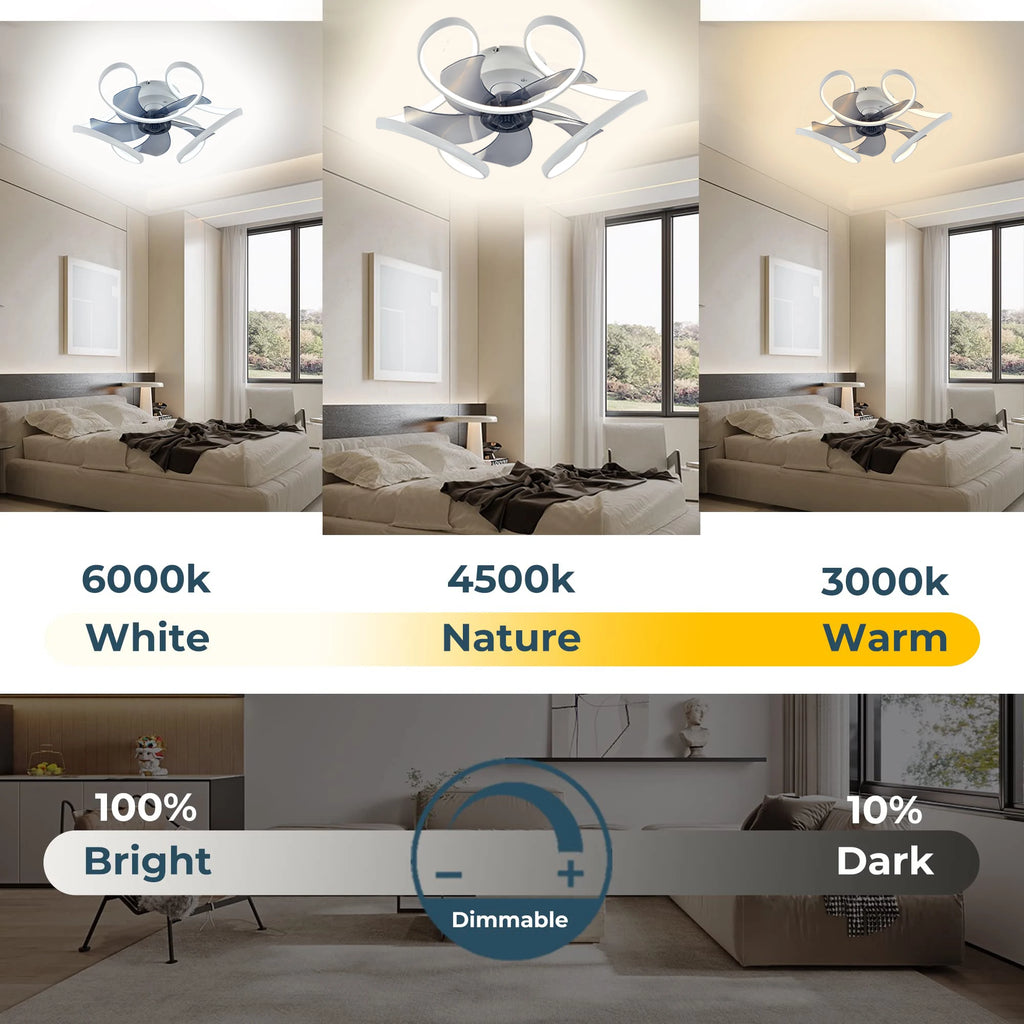 Ventilatore da soffitto moderno ventilatore a sospensione decorativo per la casa con lampada motore – foto 4