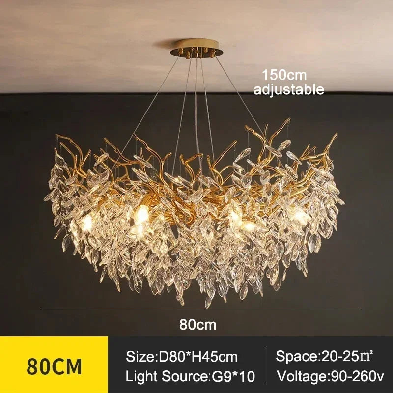 Lampadario moderno di lusso a soffitto in cristallo Lampada a sospensione a led Sala da pranzo Soggiorno Camera da letto Decorazioni per la casa Lampada da parete Lampada a sospensione
