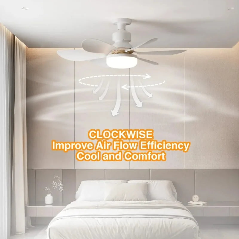 Ventilatore da soffitto LED 30W 40W Luci semplici con telecomando E27 per la casa Soggiorno Studio – foto 6