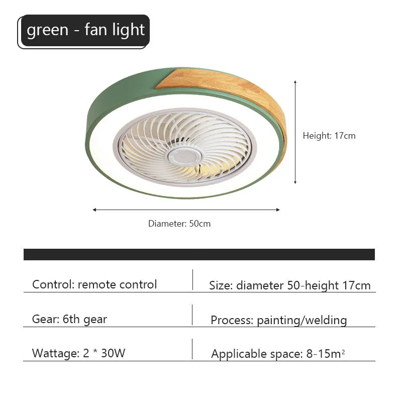 Ventilatore da soffitto Ventilatore da soffitto a basso profilo con luce a led con telecomando per camera da – foto 8