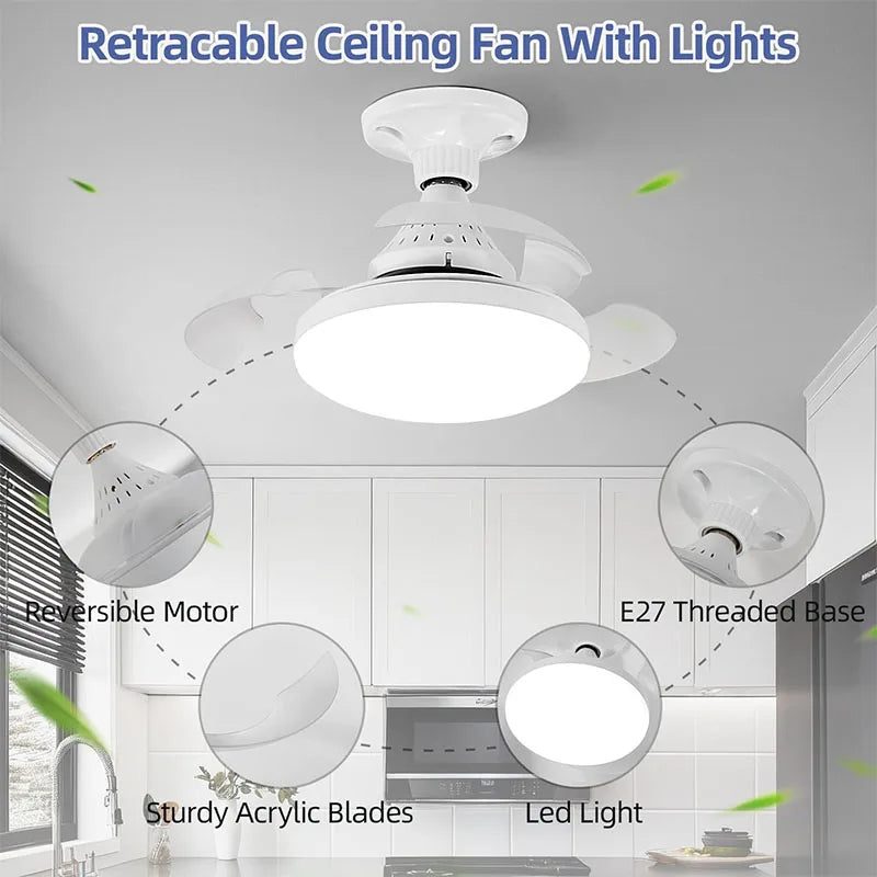 Ventilatore da soffitto pieghevole con luce LED dimmerabile – dettaglio 5