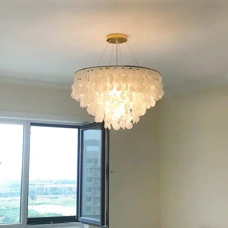 Lampadario a conchiglia color oro, 50, 60 o 80 cm – dettaglio 4